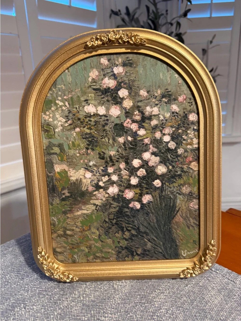 11x14 Roses by Vincent Van Gogh gold arched vintage inspired art work
